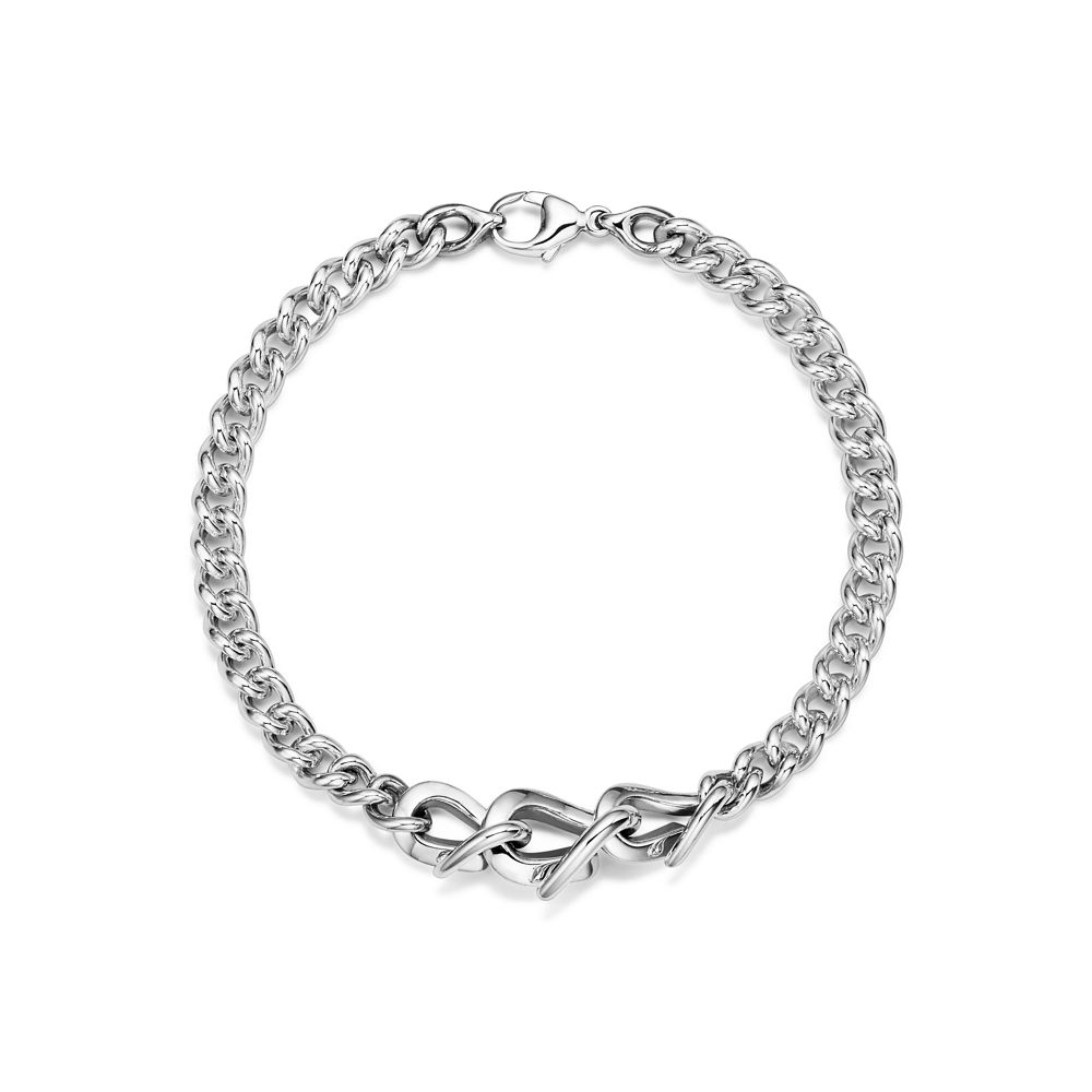 Bracelet Manchette Maillons Acier Élégant